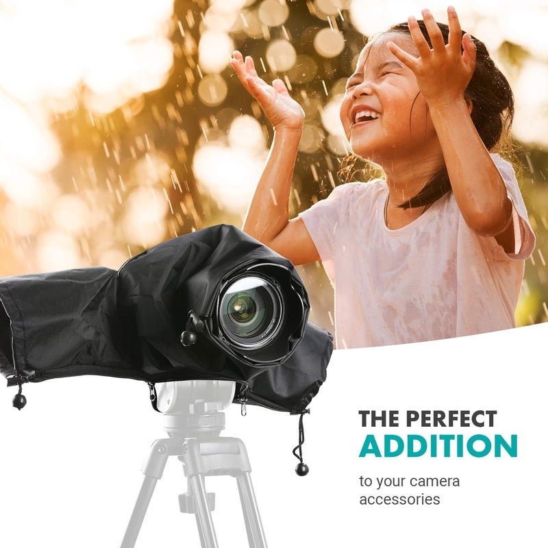 Movo CRC01 Waterproof Nylon Camera Rain Cover with Enclosed Hand Sleeves Compatible with Canon EOS, Nikon, Sony, Olympus, Pentax and Panasonic DSLR Cameras - Image 4